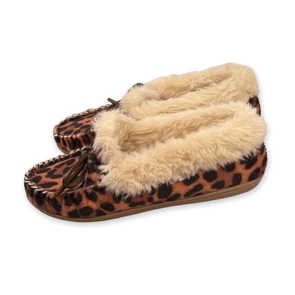 J.Crew Factory Leopard Calf Hair Moccasin Slippers  Size 6 - Picture 6 of 11